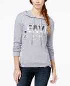 Pretty Rebellious Juniors' Leave Me Alone Foil Graphic Pullover Hoodie