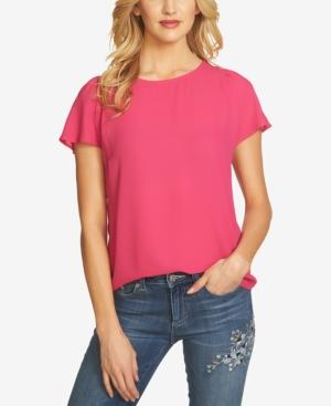 Cece Crepe Flutter-sleeve Blouse