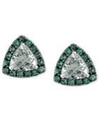 Effy Final Call Tsavorite And Green Amethyst Triangle Earrings (2-3/8 Ct. T.w.) In 14k White Gold