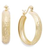 Giani Bernini Diamond-cut Hoop Earrings In 24k Gold Over Sterling Silver