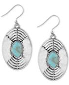 Lucky Brand Silver-tone Openwork Stone Drop Earrings