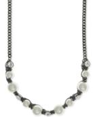 Givenchy Hematite-tone Imitation Pearl And Crystal Collar Necklace