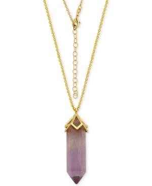 Cape Amethyst Long Pendant Necklace (30 Ct. T.w.) In Silver-plate Gold Flash