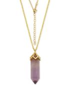 Cape Amethyst Long Pendant Necklace (30 Ct. T.w.) In Silver-plate Gold Flash