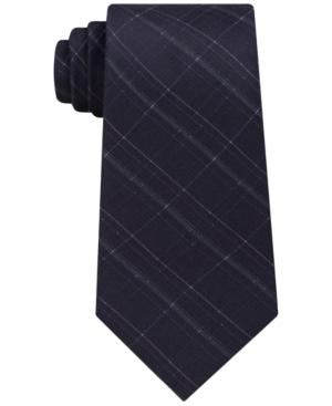Calvin Klein Men's Debossed Grid Silk Tie