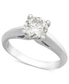 X3 Diamond Ring, 18k White Gold Certified Diamond Solitaire Ring (1-1/2 Ct. T.w.)