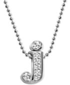 Alex Woo Diamond Initial J 16 Pendant Necklace (1/10 Ct. T.w.) In 14k White Gold