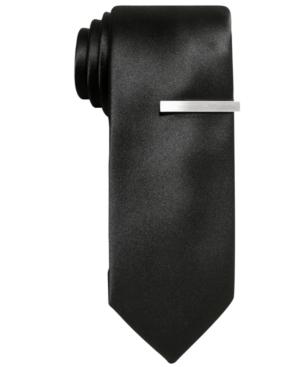 Alfani Men's Black Skinny Tie, Created For Macy's