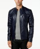 Guess Men's Textured Faux-leather Jacket