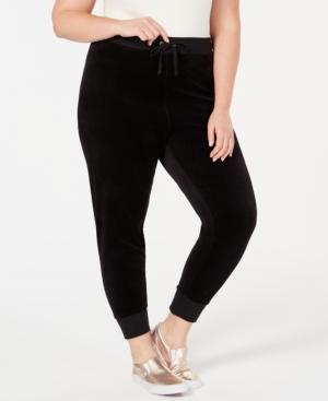 Juicy Couture Juniors' Plus Size Zuma Velour Jogger Pants