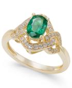 Emerald (5/8 Ct. T.w.) & Diamond (1/4 Ct. T.w.) Ring In 14k Gold