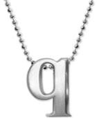 Alex Woo Q Initial Pendant Necklace In Sterling Silver