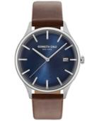Kenneth Cole New York Men's Brown Leather Strap Watch 42mm Kc15112001