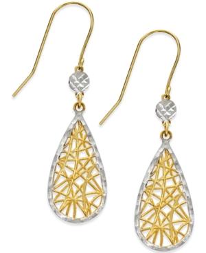 Dreamcatcher Earrings In 10k Gold And White Rhodium