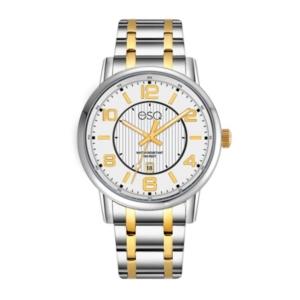 Men's Esq0251 Two-tone Ip Stainless Steel Bracelet Watch With White Dial