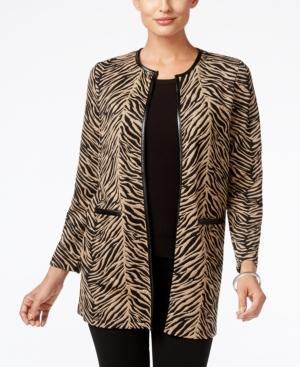 Jm Collection Petite Textured Duster Cardigan, Only At Macy's