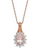 Morganite (5/8 Ct. T.w.) And Diamond Accent Pendant Necklace In 10k Rose Gold