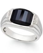 Men's Onyx (4-1/2 Ct. T.w.) And Diamond Accent Ring In Sterling Silver