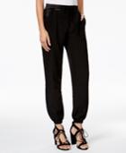 Material Girl Juniors' Satin-trim Soft Jogger Pants