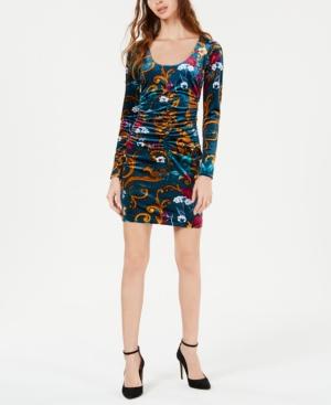 Guess Kae Printed Velvet Ruched Dress