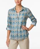 Charter Club Paisley-print Linen Shirt, Only At Macy's