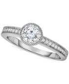 Freestyle Diamond Milgrain Engagement Ring (5/8 Ct. T.w.) In 14k White Gold