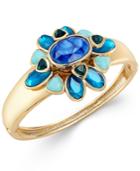 Charter Club Gold-tone Multi-stone Blue Hinged Bracelet, Only At Macy's