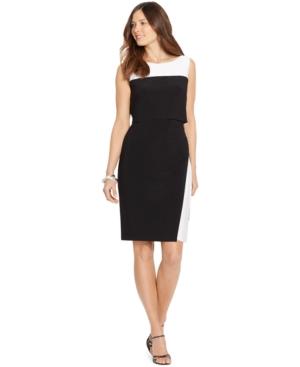 American Living Colorblocked Popover Dress