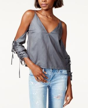 Minkpink Dot-print Cold-shoulder Top