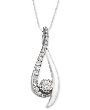Diamond Pendant, 14k White Gold Diamond Drop (3/8 Ct. T.w.)