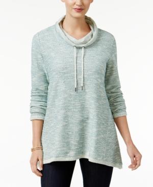 Style & Co. Petite Marled Funnel-neck Sweatshirt, Only At Macy's