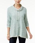 Style & Co. Petite Marled Funnel-neck Sweatshirt, Only At Macy's