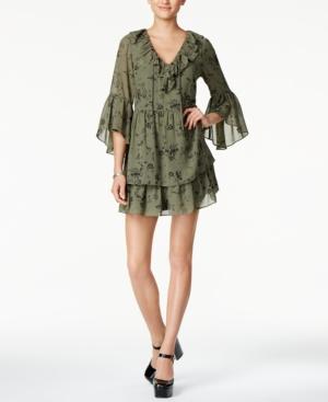 Kensie Printed Flounce Dress