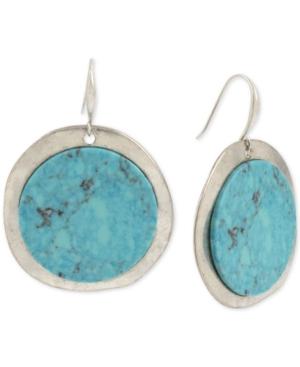Robert Lee Morris Soho Silver-tone Stone Disc Drop Earrings