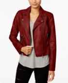 Coffeeshop Juniors' Faux-leather Buckled Moto Jacket