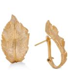 Giani Bernini Leaf Hoop Earrings In 18k Gold-plated Sterling Silver, Created For Macy's