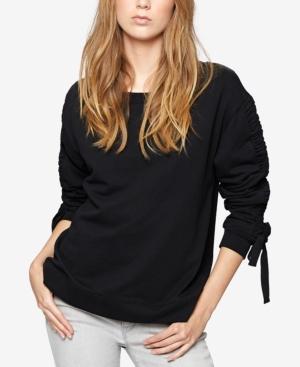 Sanctuary Cotton Ruched-sleeve Sweatshirt