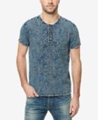 Buffalo David Bitton Men's Kalight Palm-print Cotton Henley