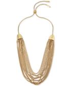 Kenneth Cole Coral Canyon Gold-tone Multi-row Chain Collar Necklace