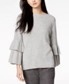 Charter Club Cashmere Ruffle-sleeve Sweater, Created For Macy's