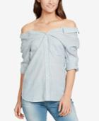 William Rast Cotton Off-the-shoulder Shirt