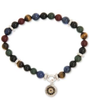 R.t. James Men's Multi-gemstone (8mm) Beaded Bracelet In Silver-tone & Gold-tone