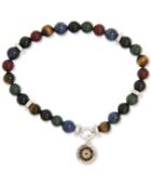 R.t. James Men's Multi-gemstone (8mm) Beaded Bracelet In Silver-tone & Gold-tone