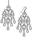 I.n.c. Silver-tone Pave Openwork Chandelier Earrings, Created For Macy's