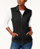 Karen Scott Quilted Fleece Vest, Only At Macy's