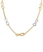 Two-tone Infinity Link Collar Necklace In 14k Gold & White Gold