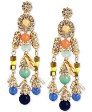 M. Haskell For Inc Gold-tone Multi-beaded Dangle Chandelier Earrings, Only At Macy's