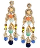 M. Haskell For Inc Gold-tone Multi-beaded Dangle Chandelier Earrings, Only At Macy's