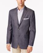 Tasso Elba Men's Blue Herringbone Classic Fit Sport Coat, Only At Macy's