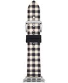 Kate Spade New York Women's Black & White Gingham Silicone Apple Watch Strap